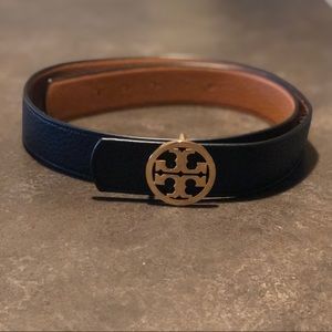 Tory Burch Womens Black Leather 1.5” Belt - Size L